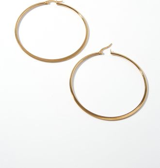 Simons Womens Oversized golden Hoop Earrings