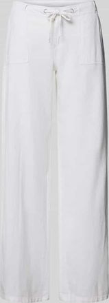 Gina Tricot Mid Waist Hose aus Leinen-Baumwoll-Mix in Weiss, Gr&ouml;&szlig;e 36