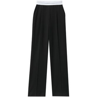 Alexander Wang Pleat-detail Logo-waistband Trousers