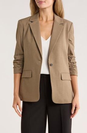 Calvin Klein Novelty Check Blazer in Light Oak Leaf at Nordstrom Rack, Size 8