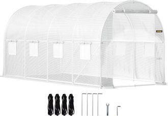 OEM Gew&auml;chshaus 4,6x2,1x2,1m Fr&uuml;hbeet Foliengew&auml;chshaus Verzinkter Stahlrahmen Und Pe Abdeckung Treibhaus Wasserdicht Und Uv-best&auml;ndig Tomatengew&auml;chshaus 
