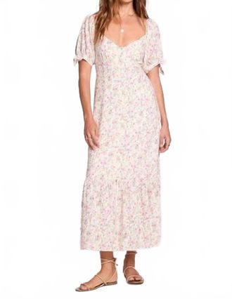 Saltwater Luxe Gwenn Midi Dress In Salt Beige/pink Floral