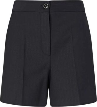 Pinko Solanum Shorts - Dames - Korte Broeken - Blauw - S - Wol - Korte Broeken