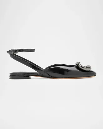 Marc Jacobs The Pop J Marc Leather Slingback Flats