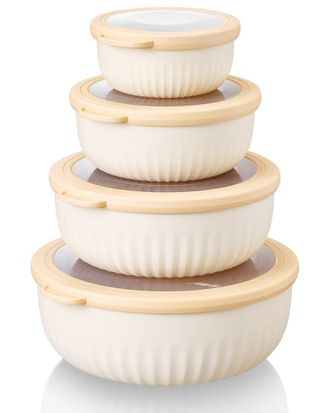 Sorbus Set Of 4 Round Stackable Food Storage Containers
