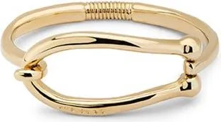 UNOde50 18K Gold-Plated Rigid Bracelet with Large Link and inner Spring at Nordstrom, Size Medium