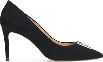 Kazar Zwarte Su&egrave;de Monogram Pumps - Dames - Pumps - Zwart - 40 EU - Su&egrave;de - Schoenen