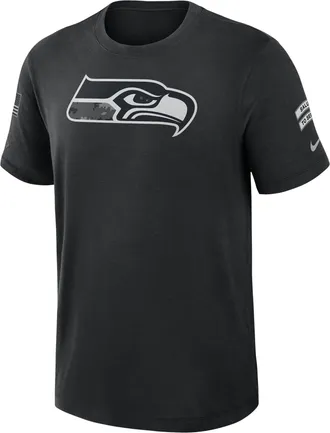 Nike Seattle Seahawks Salute to Service Slub Nike Mens Dri-FIT NFL T-Shirt in Black | 034900AA2U-AEG