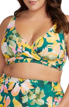 Artesands Delacroix Floral Print Bikini Top in Green at Nordstrom Rack, Size 18 Us/ 22 Au