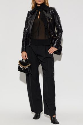 Alexander McQueen Silk Transparent Top, Womens, Black