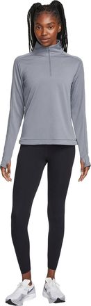 Nike Swoosh-hardloopshirt met lange mouwen voor dames (Rook Grijs)