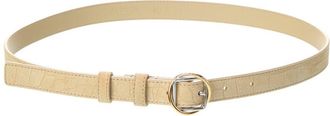 Jacquemus Salon Thin Croc-Embossed Suede Belt