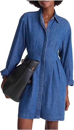 Madewell Chrisandra Denim Dress Womens Dress Rinse Wash : 00, Cotton/Denim