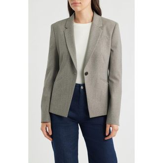 BOSS Jia Marl Stretch Suiting Jacket in Open Brn at Nordstrom, Size 10