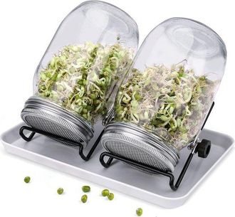 OEM Macetas De Germinaci&oacute;n, 2 Macetas De Germinaci&oacute;n Con Tapas De Tamiz De Acero Inoxidable, Kit Macetas Germinaci&oacute;n Semillas Br&oacute;coli Jud&iacute;as Verdes