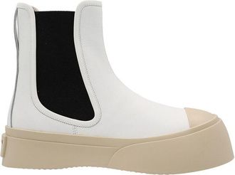 Marni White Calfskin Chelsea Womens Boots