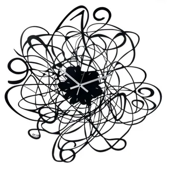 Arti e Mestieri Arti E Mestieri - Orologio da parete Big Doodle &Oslash;90 cm in ferro nero con numeri e cornice intrecciata Design moderno decorativo Lancette bianche Made
