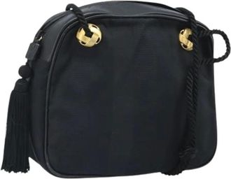 Ferragamo Pre-owned Cross Body Bags, female, Black, Size: ONE SIZE Pre-owned Canvas Shoulder Bag