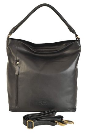 Rowallan Large Leather Black Hobo Shoulder Bag 1432