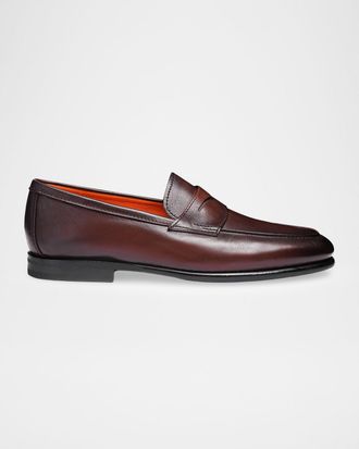 Santoni Men & apos;s Carlo Leather Penny Loafers