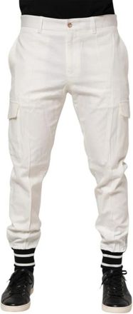 Dolce & Gabbana Cargo Skinny Jogger Broek - Heren - Slim Fit Broeken - Wit - L - Katoen - Broeken