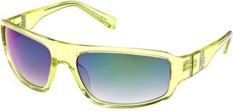 Guess Glanzende Geel/Rookzonnebril - unisex - Zonnebrillen - Geel - 62 MM - Accessoires