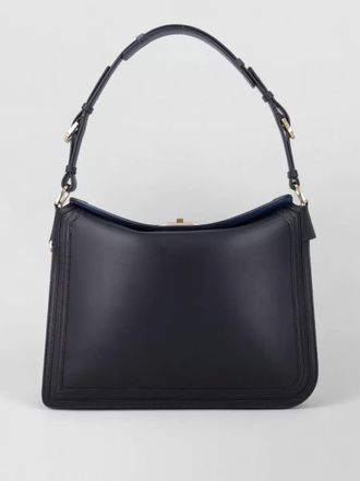 Lanvin leather shoulder bag asymmetrical envelope silhouette
