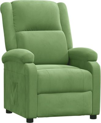 vidaXL Sill&oacute;n Reclinable De Terciopelo Verde Claro Vidaxl