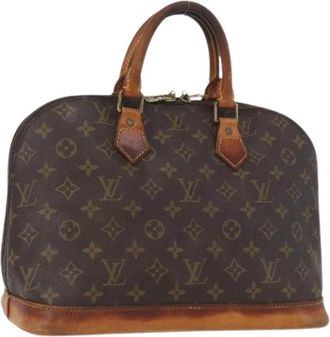Louis Vuitton Pre-owned Monogram Canvas Handtas - Dames - Vintage Handtas - Bruin - ONE Size - Leer - Vintage
