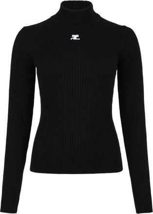 Courr&egrave;ges Gebreide trui met coltrui - Dames - Coltruien - Zwart - M - Truien & Vesten