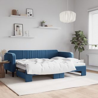 vidaXL Sof&aacute; Cama Nido Terciopelo Azul 80x200 Cm Vidaxl