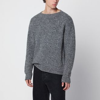 Auralee Charcoal grey wool crew neck sweater