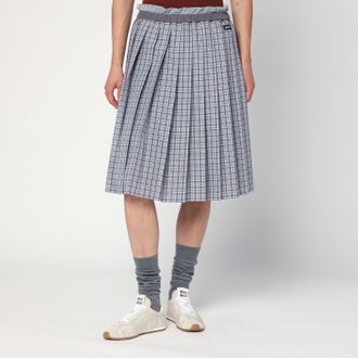 Miu Miu Pleated skirt blue/Bordeaux check pattern