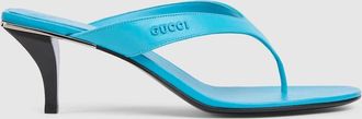 Gucci Womens Vittoria Thong, Blue, Leather