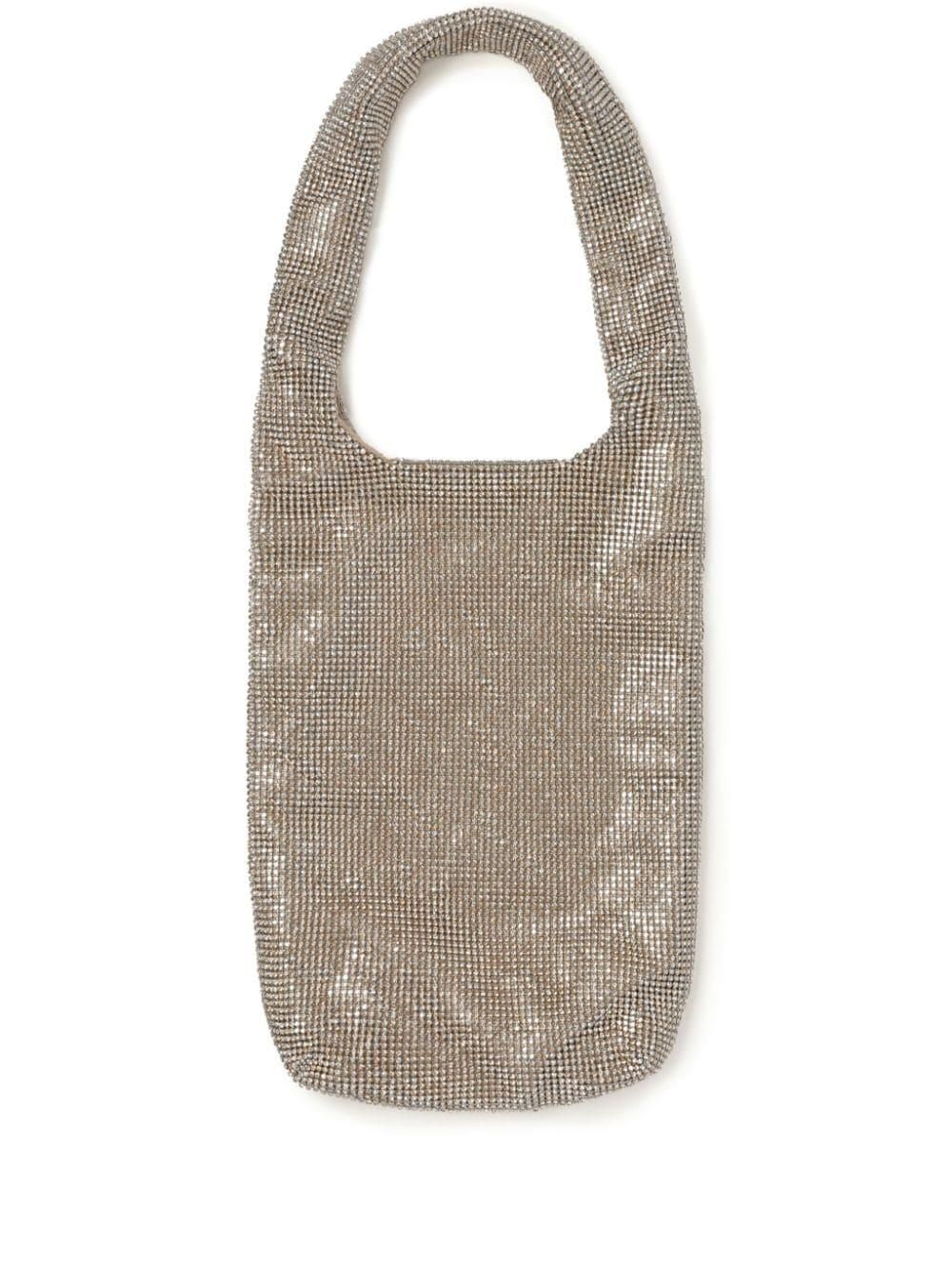 トートバッグ KARA FW23 Ivory canvas handbag (HB275H1837 CANVAS) Small tote bag​ in canvas and mosaico leather shaded sahara