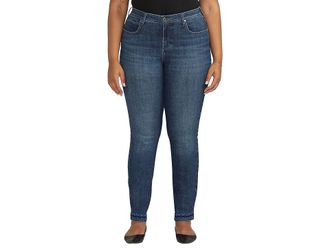 Jag Jeans Plus Size Ruby Mid-Rise Straight Leg Jeans Womens Jeans Night Owl : 16W (37.5 Waist) 30, Polyester/Elastane/Denim
