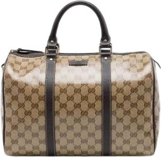 Gucci Pre-owned Boston Bag - Dames - Vintage Handtas - Beige - ONE Size - Leer - Vintage
