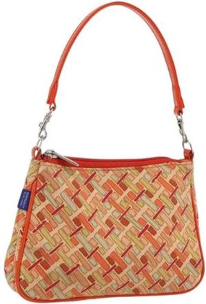 Burberry Pre-owned Shoulder Bags, female, Orange, Size: ONE SIZE Pre-owned Canvas Shoulder Bag