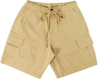Garment Workshop Parachute Cargo Broek - Heren - Korte Broeken - Beige - L - Katoen - Korte Broeken