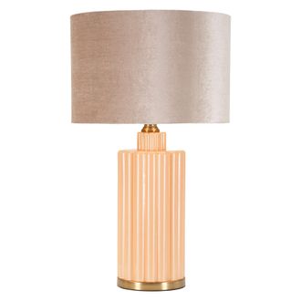 Dmora L&aacute;mpara De Mesa Dabaparo, Necesita 1 Bombilla, Pantalla, Casquillo E27, Rosa Perla