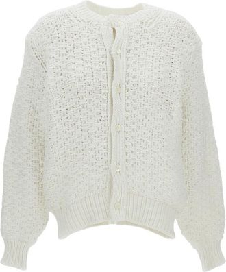Comme Des Gar&ccedil;ons Cardigan met kabelpatroon - Dames - Vesten - Wit - M - Truien & Vesten