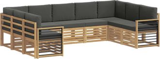 vidaXL Conjunto De Sof&aacute;s De Exterior 9 Uds. Blanco Y Antracita Vidaxl
