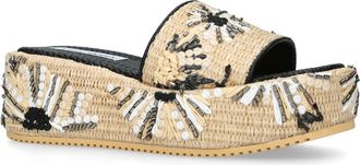 Steve Madden Womens Decor Black Beige Sandals - Size UK 4