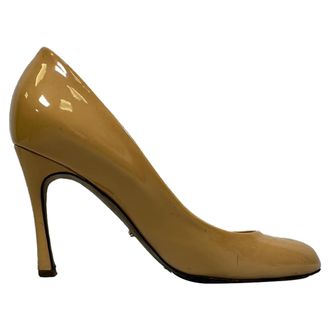 Sergio Rossi Pre-owned Womens Pumps in Beige Patent Leather - Camel - Size 37.5 EU/IT