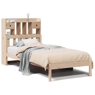 Berkfield Home Bookcase Bed without Mattress 90x190 cm Single Solid Wood Pine in Tan