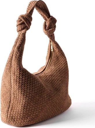 Mint Velvet Nora Tan Woven Suede Knot Detail Bag at Nordstrom
