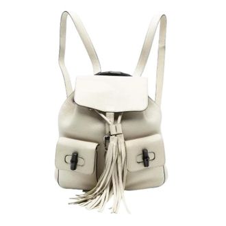 Gucci Pre-owned Backpacks, female, White, Size: ONE SIZE Pre-owned Vintage Leather Backpack