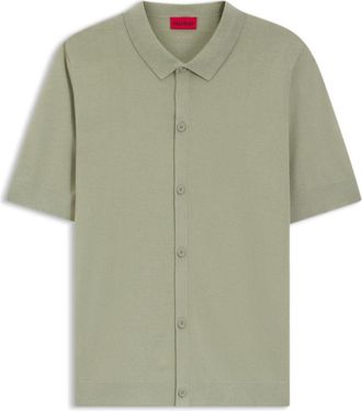 HUGO BOSS Regular-fit shirt with knitted structure