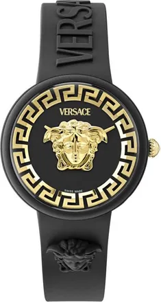 Versace Medusa Pop Silicone Strap Watch, 39mm in Black at Nordstrom