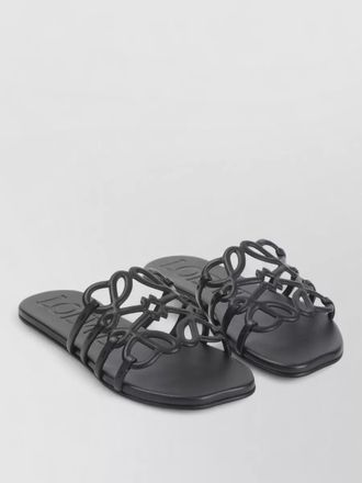 Loewe anagram petal leather slide sandals